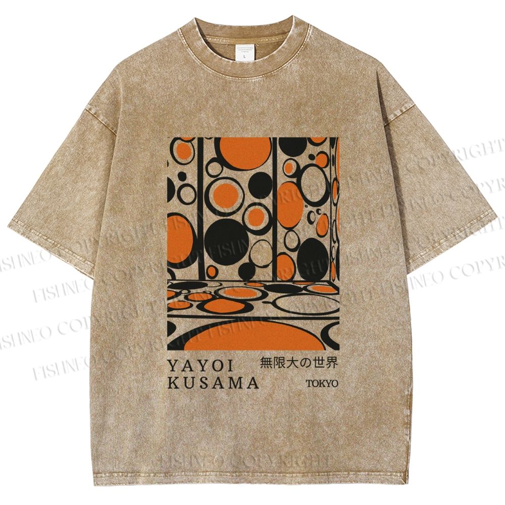 Unisex Yayoi Kusama Polka Dot Printed Washed Tee