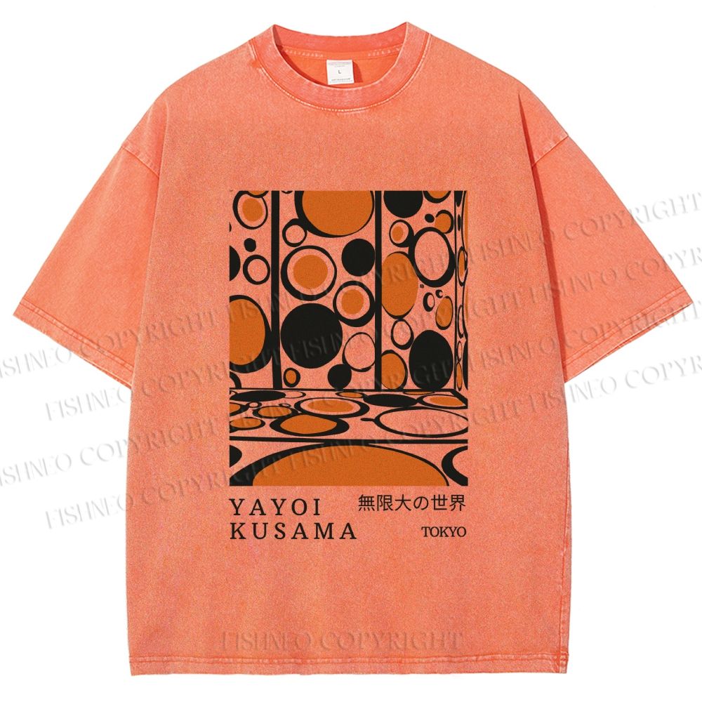 Unisex Yayoi Kusama Polka Dot Printed Washed Tee