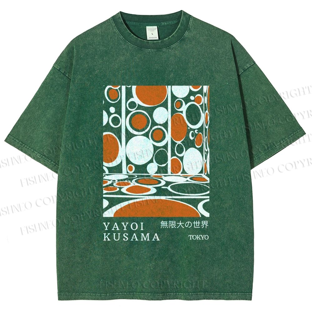Unisex Yayoi Kusama Polka Dot Printed Washed Tee