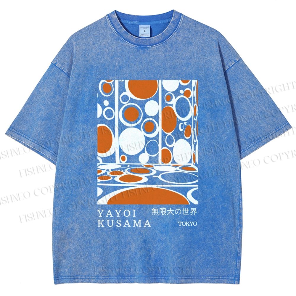 Unisex Yayoi Kusama Polka Dot Printed Washed Tee