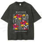 Unisex Collection De Fleurs Et De Plantes Printed Washed Tee