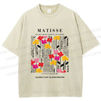 Unisex Collection De Fleurs Et De Plantes Printed Washed Tee