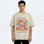 Unisex Collection De Fleurs Et De Plantes Printed Washed Tee