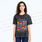Unisex Collection De Fleurs Et De Plantes Printed Washed Tee