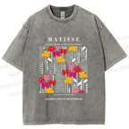 Unisex Collection De Fleurs Et De Plantes Printed Washed Tee