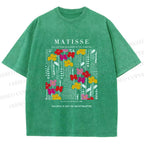 Unisex Collection De Fleurs Et De Plantes Printed Washed Tee