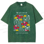Unisex Collection De Fleurs Et De Plantes Printed Washed Tee