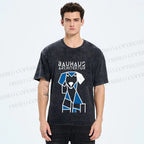 Unisex Bauhaus Dog Printed Washed Tee
