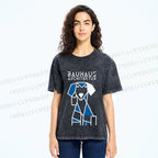 Unisex Bauhaus Dog Printed Washed Tee