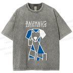 Unisex Bauhaus Dog Printed Washed Tee