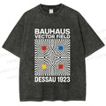 Unisex Bauhaus Vector Field Printed Washed Tee
