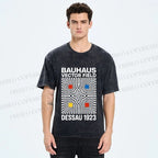 Unisex Bauhaus Vector Field Printed Washed Tee