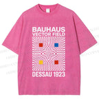 Unisex Bauhaus Vector Field Printed Washed Tee