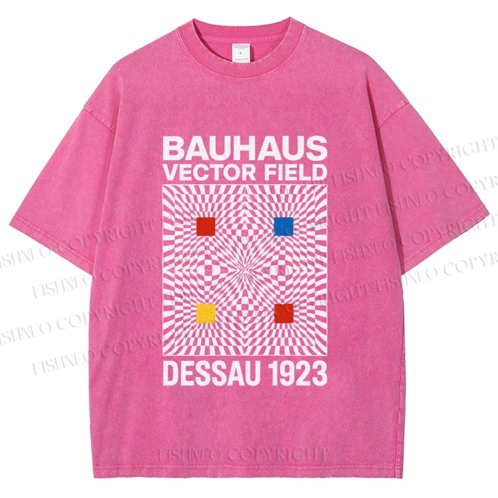 Unisex Bauhaus Vector Field Printed Washed Tee