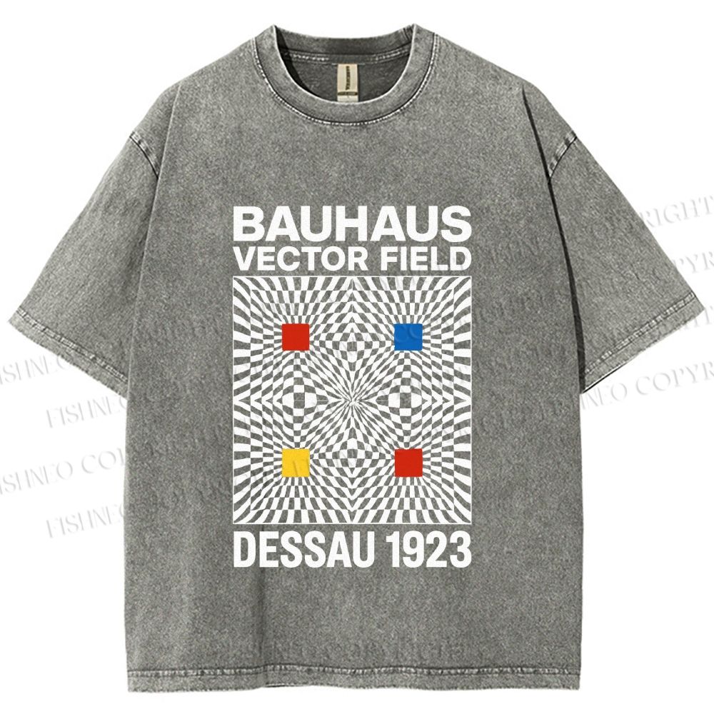 Unisex Bauhaus Vector Field Printed Washed Tee