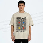 Unisex Bauhaus Vector Field Printed Washed Tee