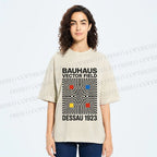 Unisex Bauhaus Vector Field Printed Washed Tee