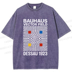 Unisex Bauhaus Vector Field Printed Washed Tee