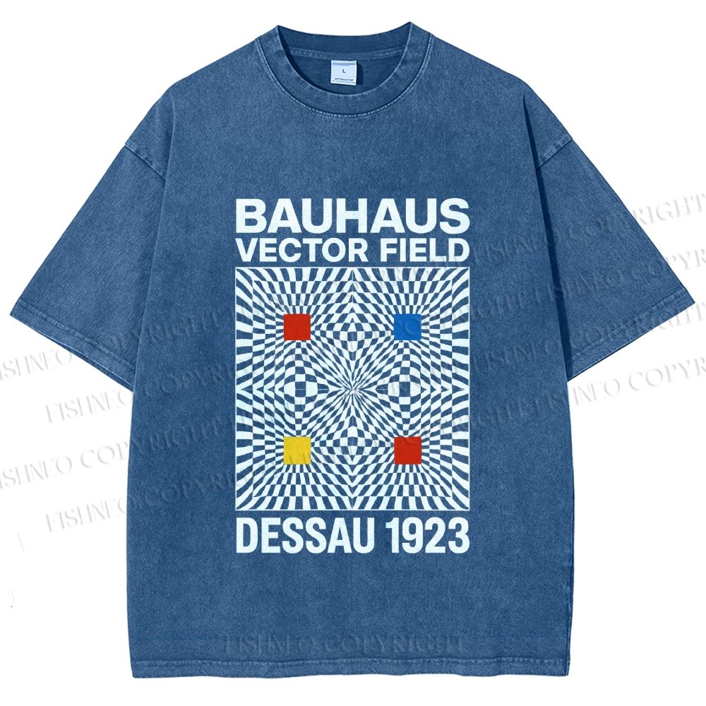 Unisex Bauhaus Vector Field Printed Washed Tee