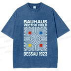 Unisex Bauhaus Vector Field Printed Washed Tee