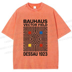 Unisex Bauhaus Vector Field Printed Washed Tee