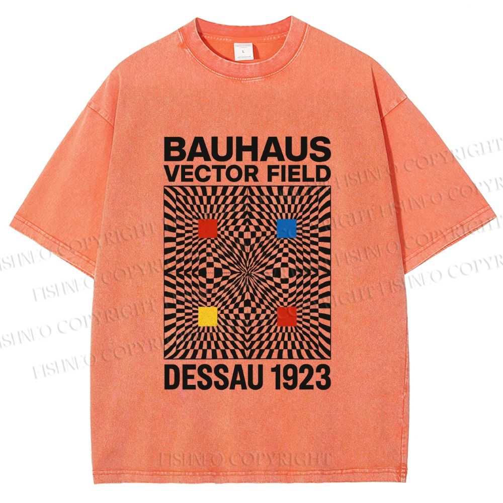 Unisex Bauhaus Vector Field Printed Washed Tee