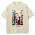 Unisex Yayoi Kusama Cat Printed Washed Tee