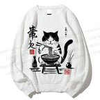 Unisex Ramen Cat Printed Sweatshirt