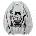 Unisex Ramen Cat Printed Sweatshirt