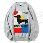 Unisex Bauhaus Dachshund Printed Sweatshirt