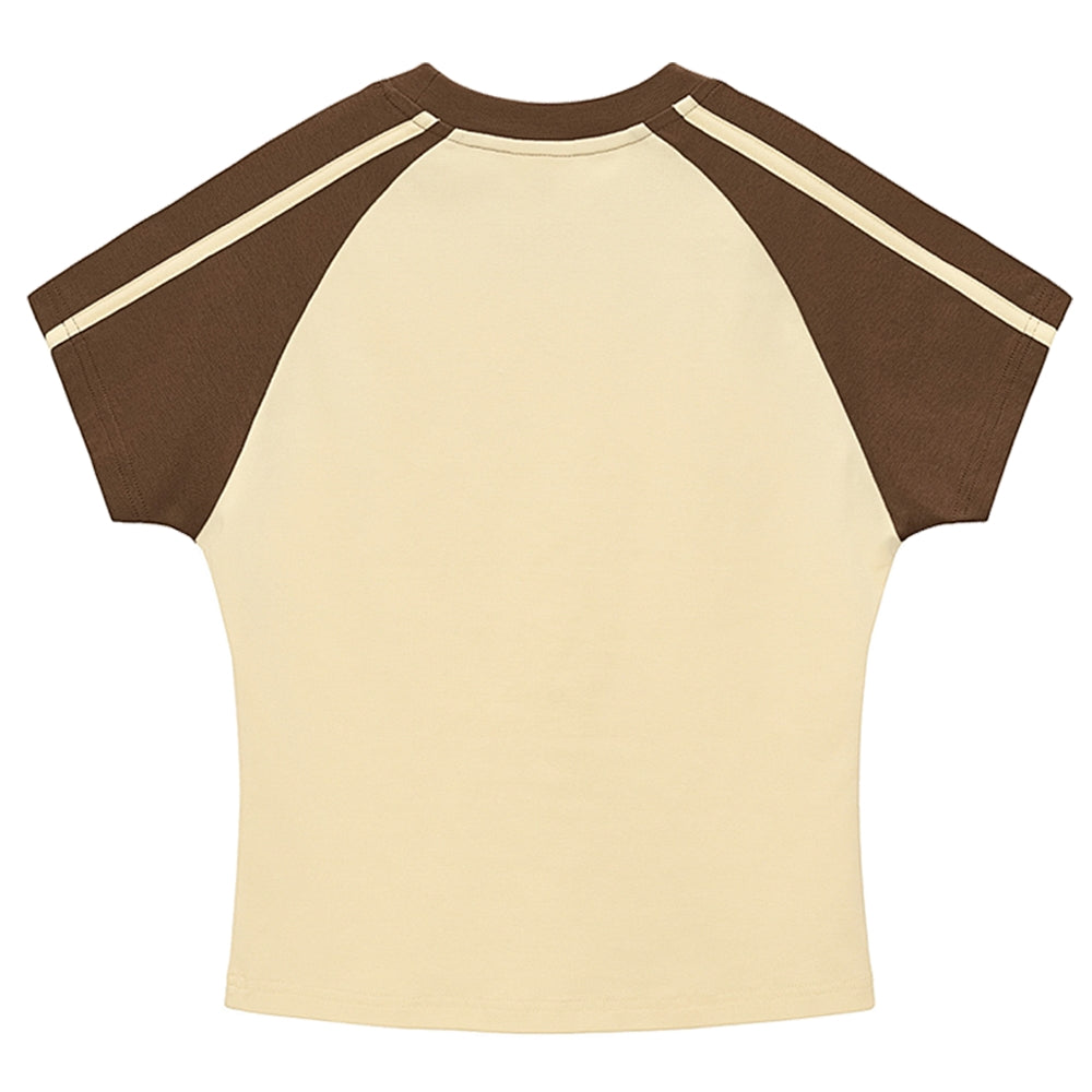 Bauhaus Elephant Hot girl color-blocked striped raglan sleeve short sleeve