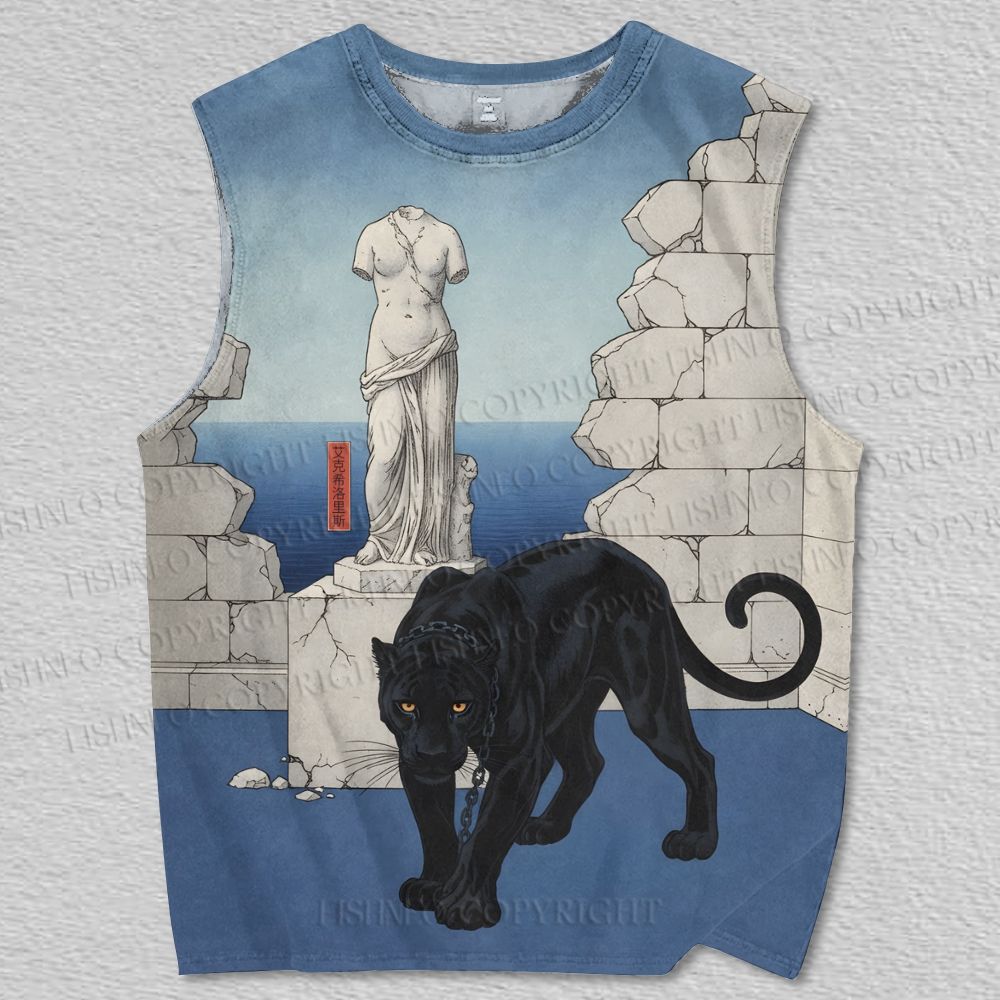 Unisex Black Panther Printed Tank Top