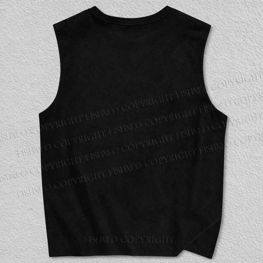 Unisex White Tiger Printed Tank Top