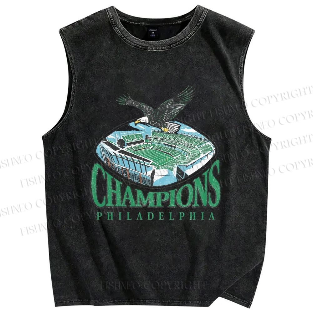 Unisex Philadelphia Eagles Printed Washed Tank Top