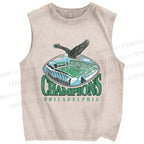 Unisex Philadelphia Eagles Printed Washed Tank Top