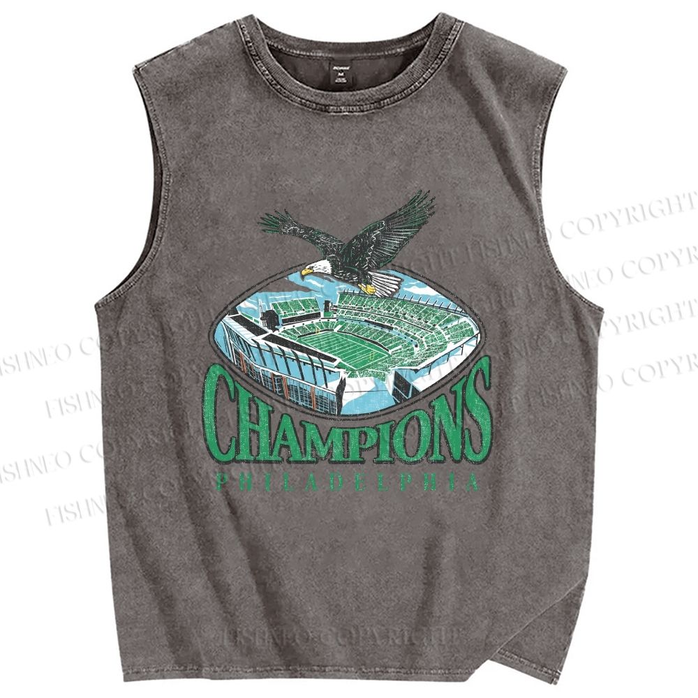Unisex Philadelphia Eagles Printed Washed Tank Top