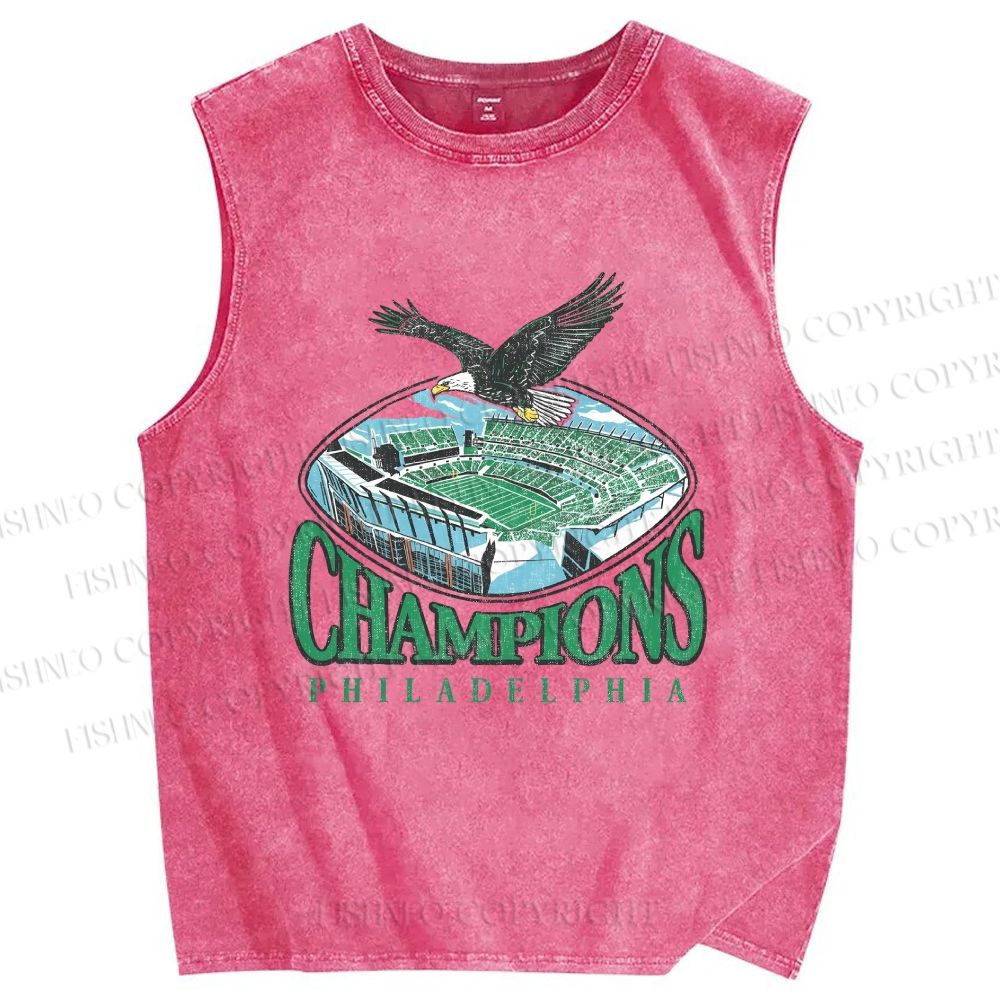 Unisex Philadelphia Eagles Printed Washed Tank Top