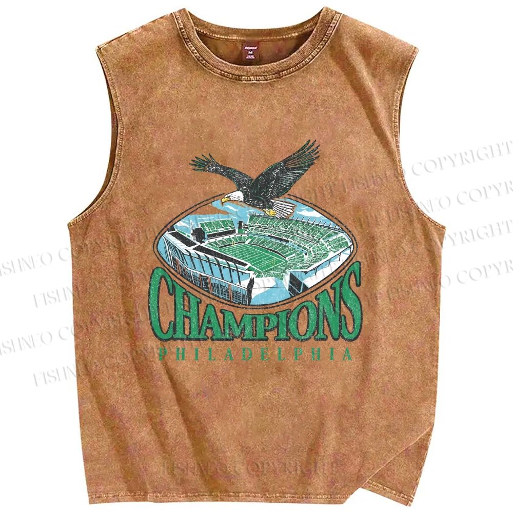 Unisex Philadelphia Eagles Printed Washed Tank Top