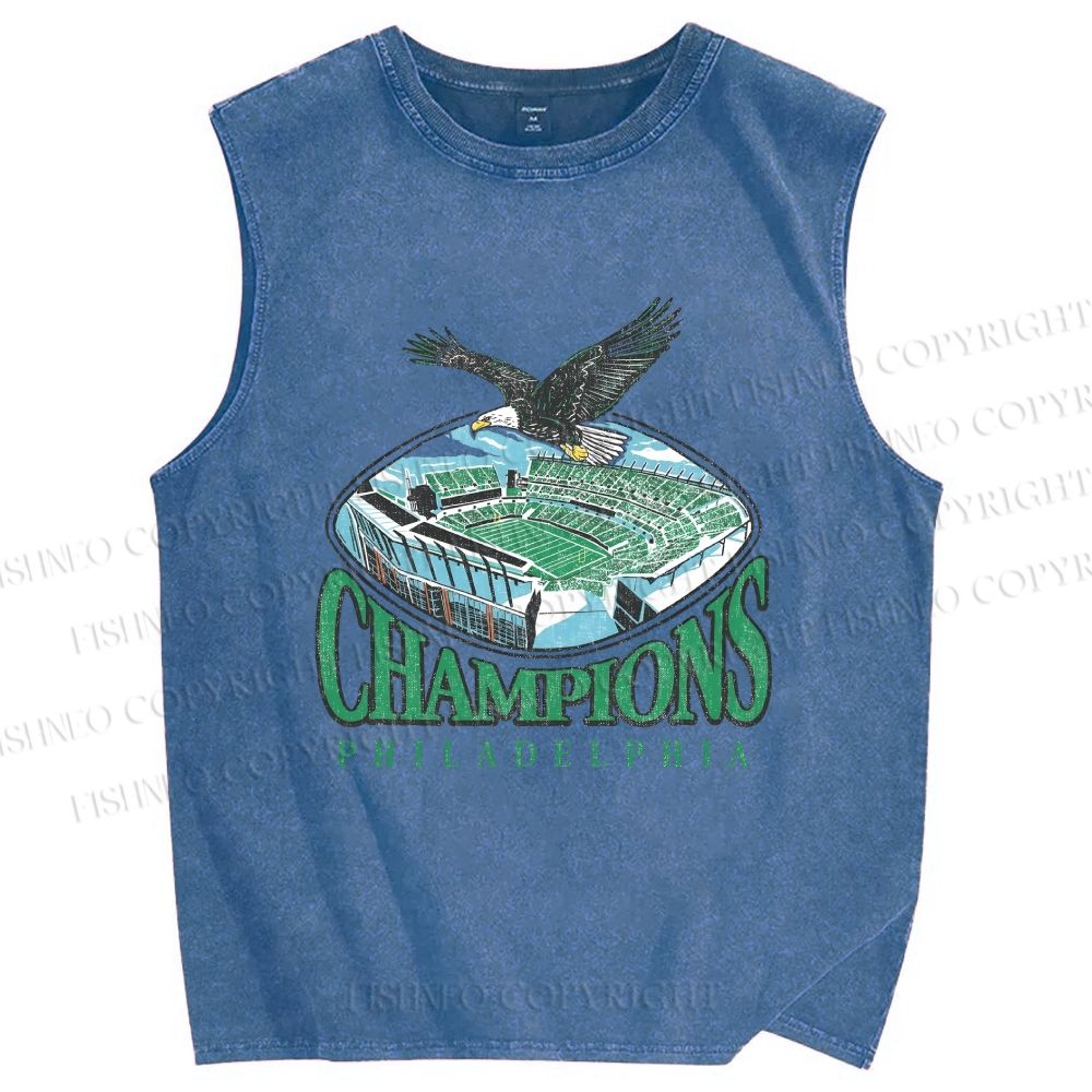 Unisex Philadelphia Eagles Printed Washed Tank Top