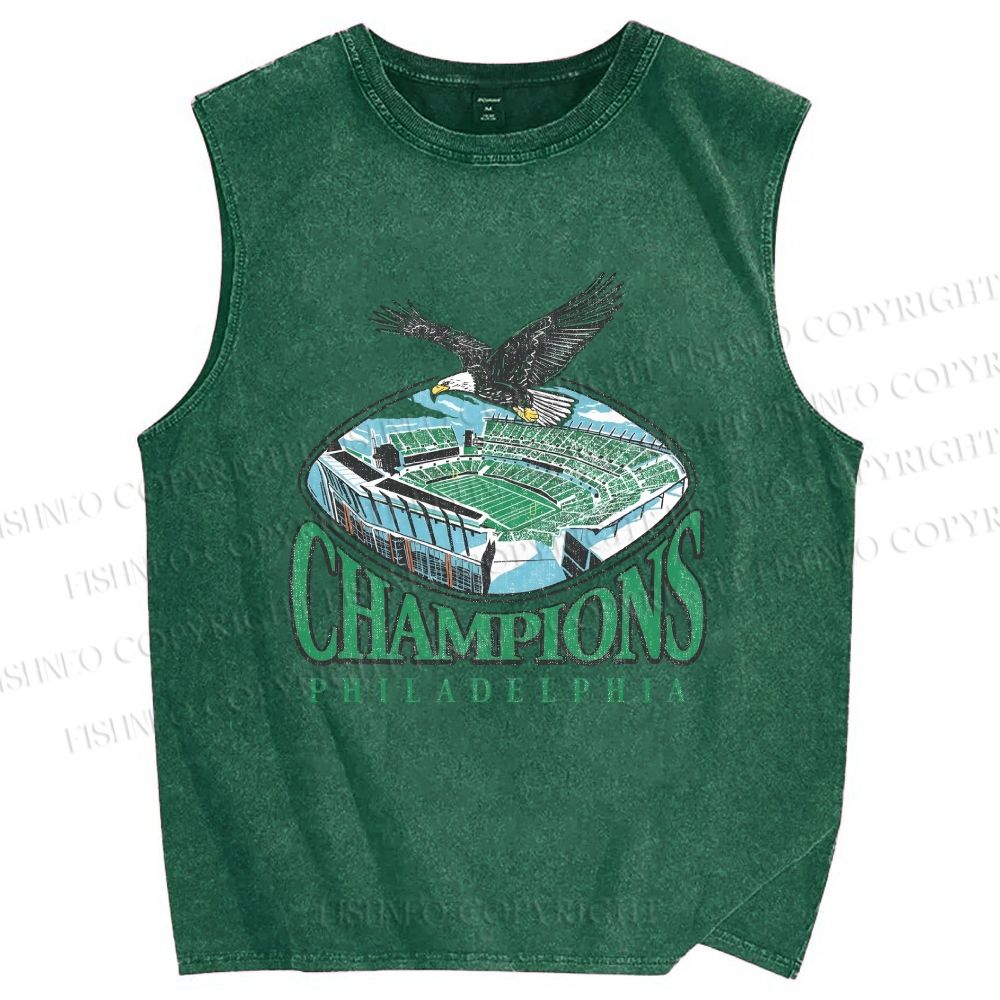 Unisex Philadelphia Eagles Printed Washed Tank Top