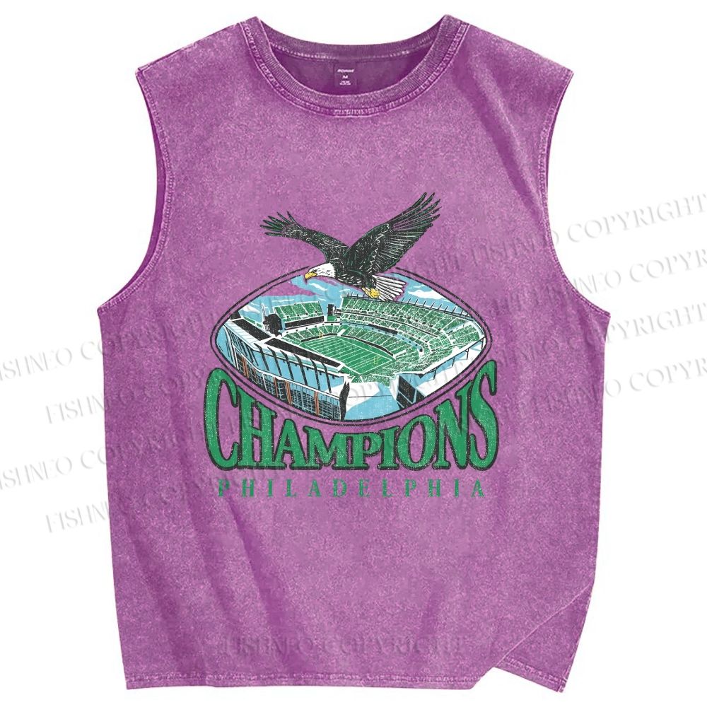 Unisex Philadelphia Eagles Printed Washed Tank Top