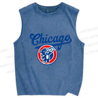 Unisex Chicage Bear Printed Washed Tank Top