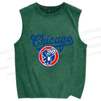 Unisex Chicage Bear Printed Washed Tank Top