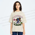 Unisex Buffalo Bull Printed Washed Tee