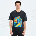 Unisex Fish in Ocean Printed Washed Tee