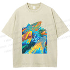 Unisex Fish in Ocean Printed Washed Tee