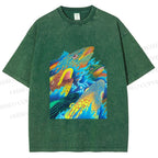 Unisex Fish in Ocean Printed Washed Tee