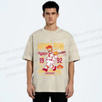 Unisex The Simpson 1992 Home Run Vintage Baseball Printed Washed Tee