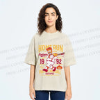 Unisex The Simpson 1992 Home Run Vintage Baseball Printed Washed Tee