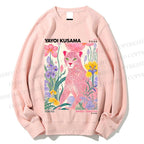 Unisex Yayoi Kusama Pink Cheetah Printed Sweatshirt